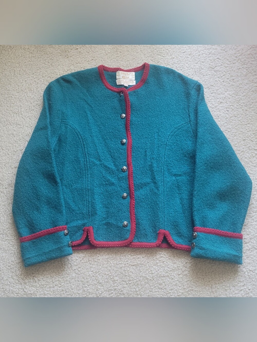 Size 10 Vintage Tally-Ho 100% Wool Women Blazer Made in Dominican Republic